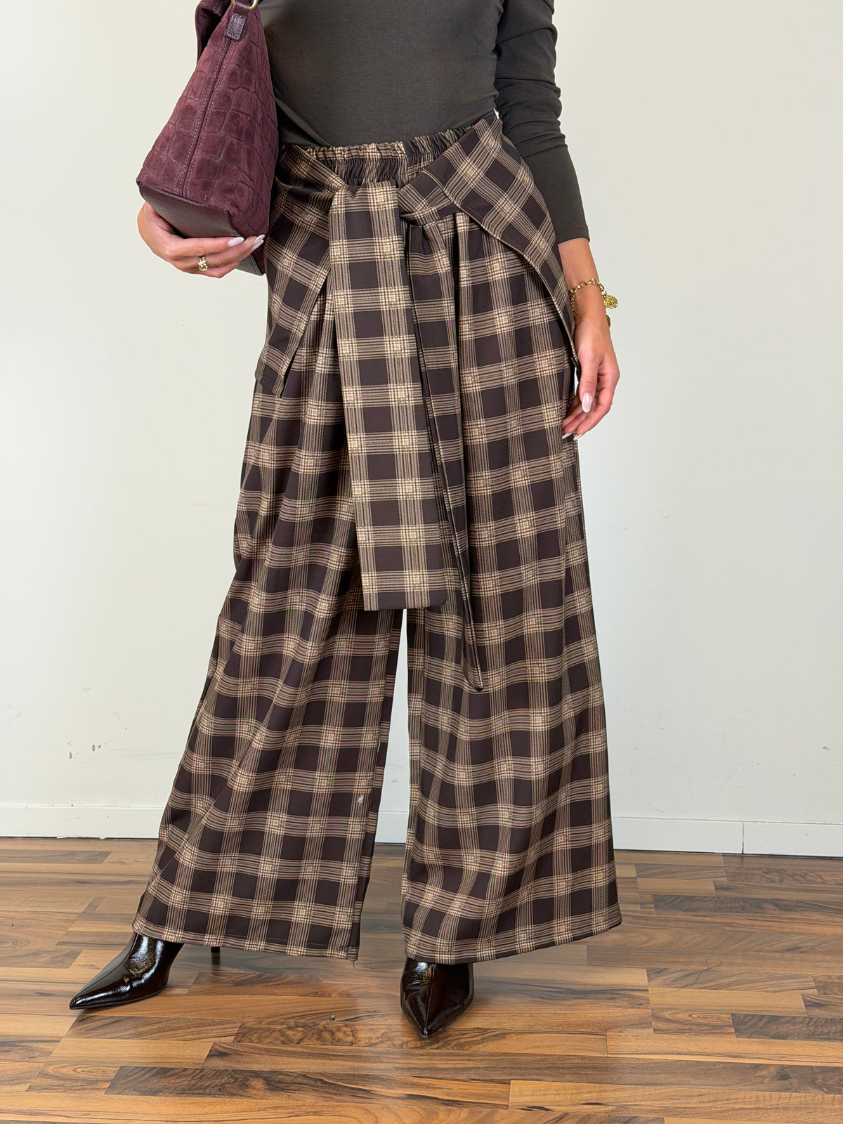 Brown Check Trousers