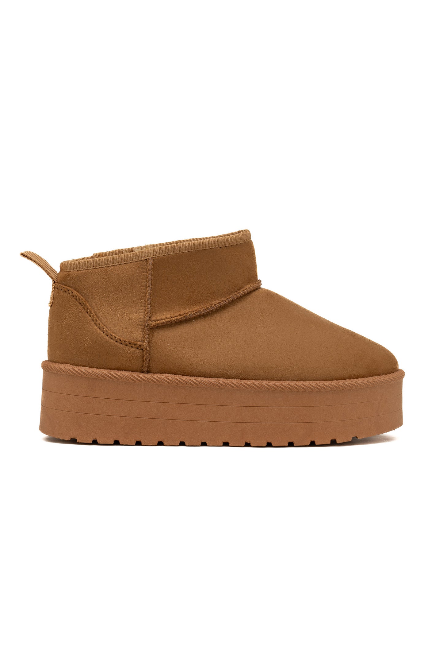 Camel Faux Suede Platform Boots