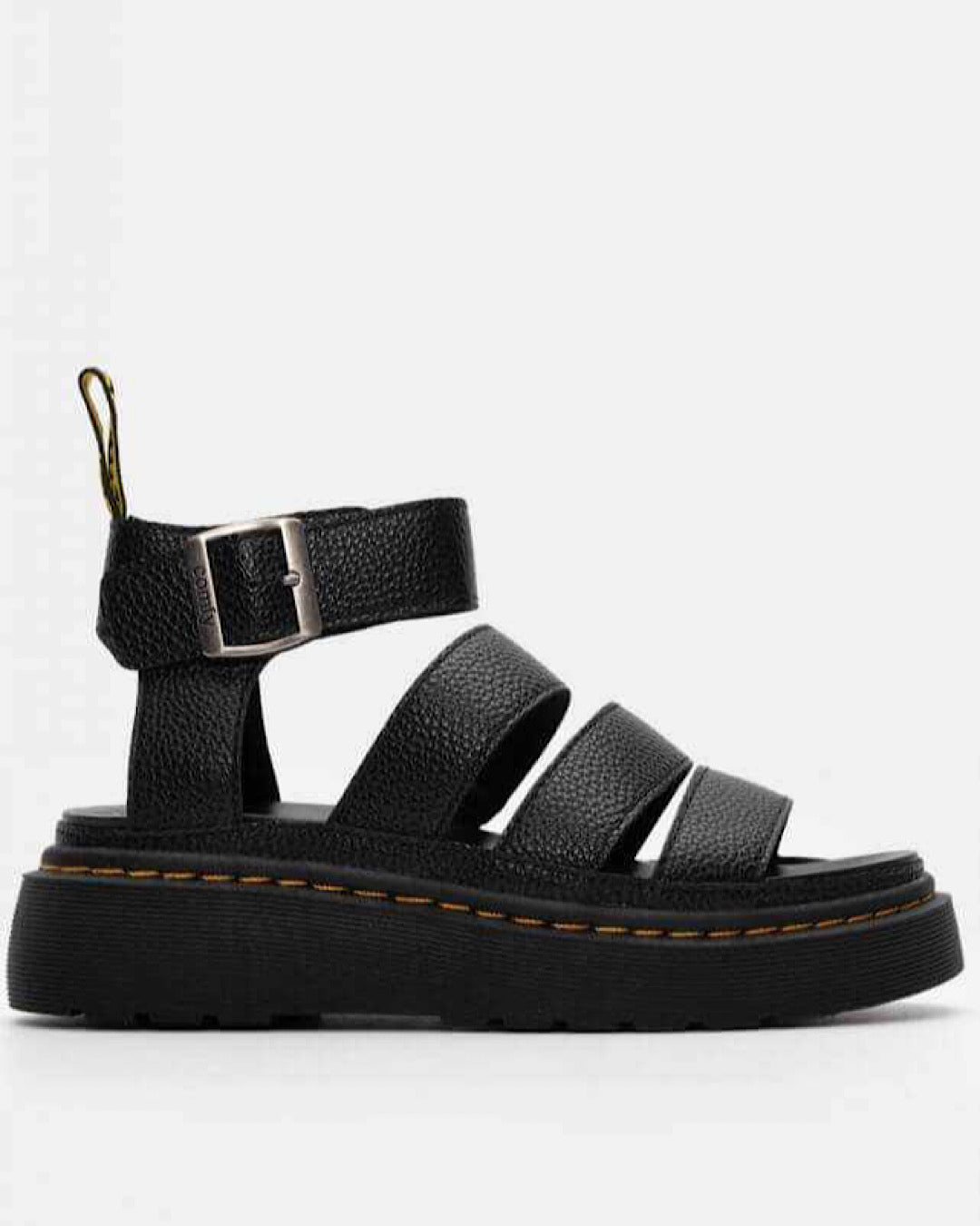 Black Platform Buckle Sandals
