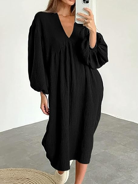 Black Cheesecloth Maxi Dress