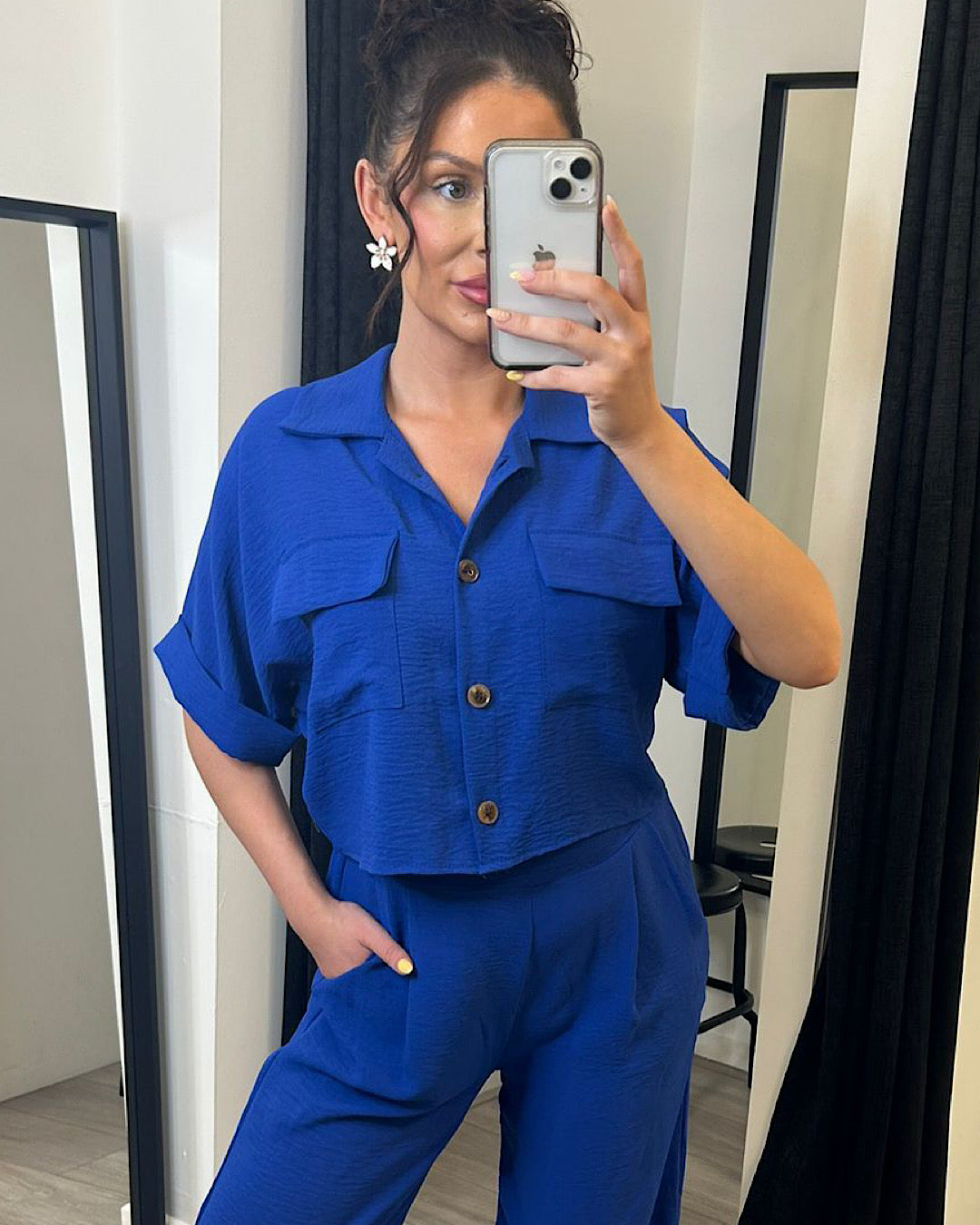 Royal Blue Shirt and Trousers Co Ord Suit