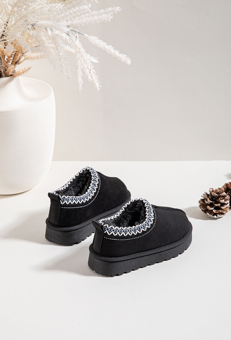 Kids Black Faux Suede Boots
