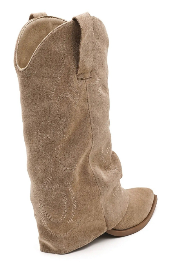 Embroidered Slouch Cowboy Boots