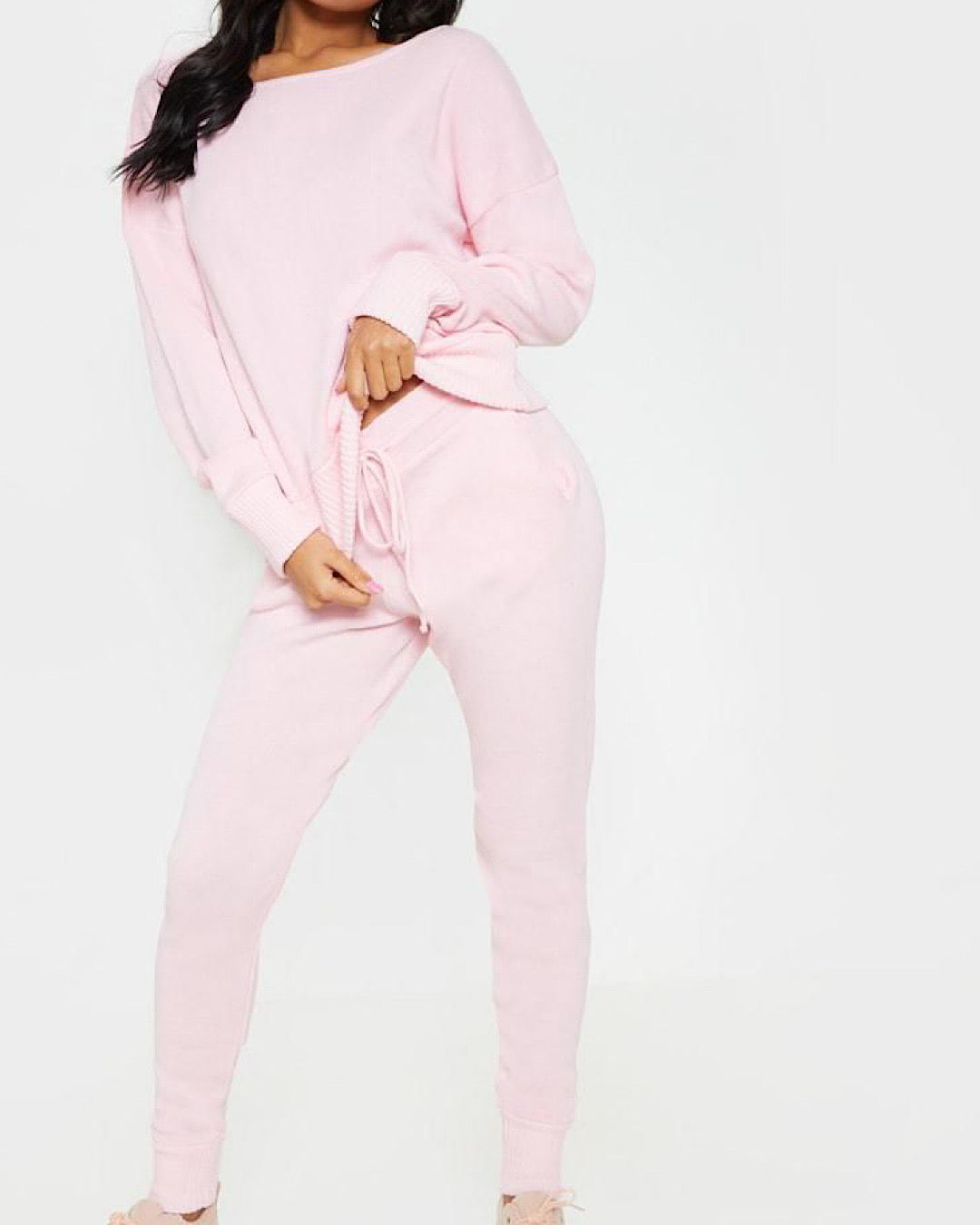 Pink Knit Tracksuit