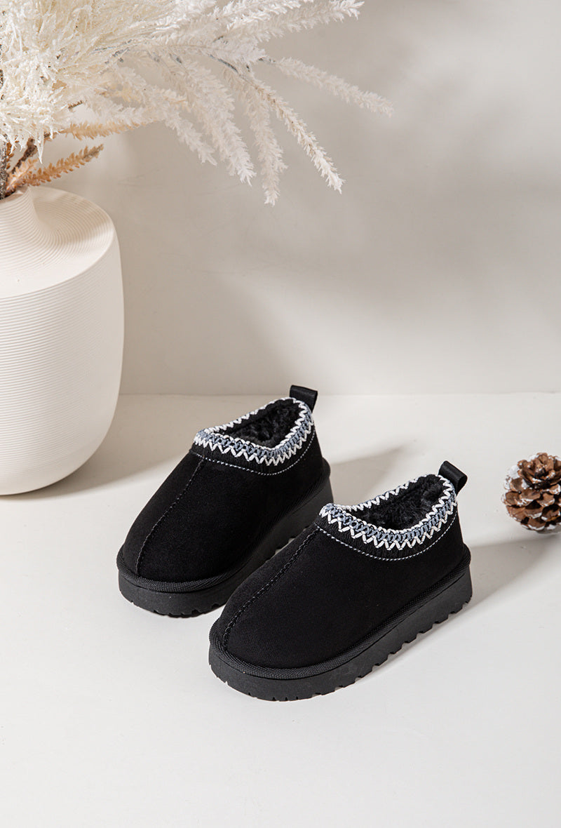 Kids Black Faux Suede Boots