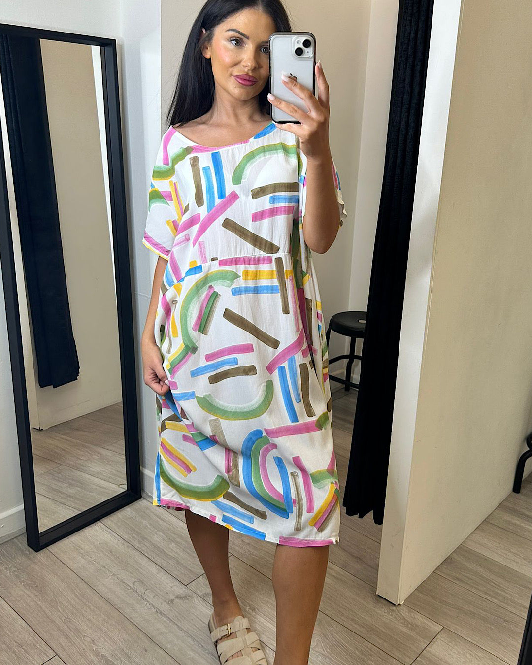 Oversized Printed Dress