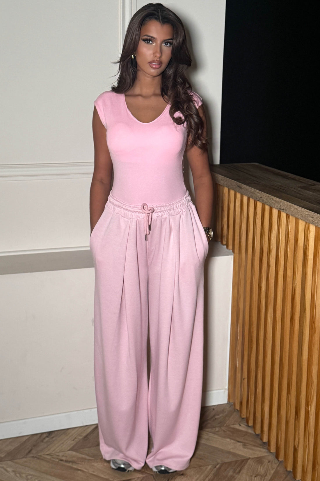 Pink Wide Leg Joggers