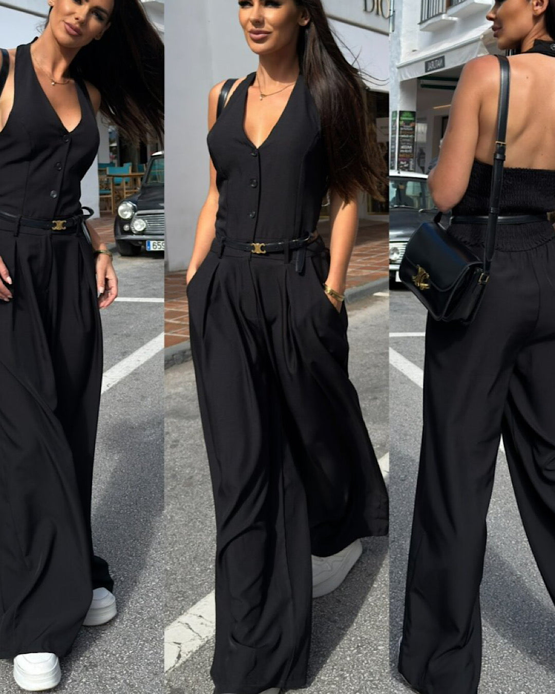 Black Waistcoat Jumpsuit