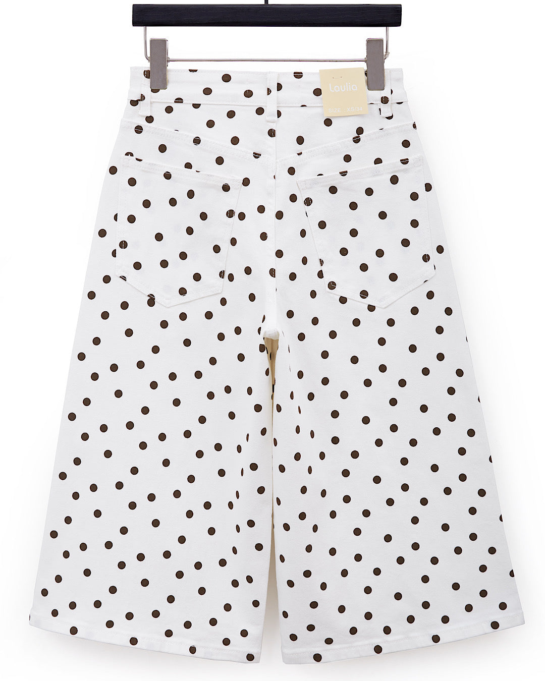 White Polka Bermuda Jeans