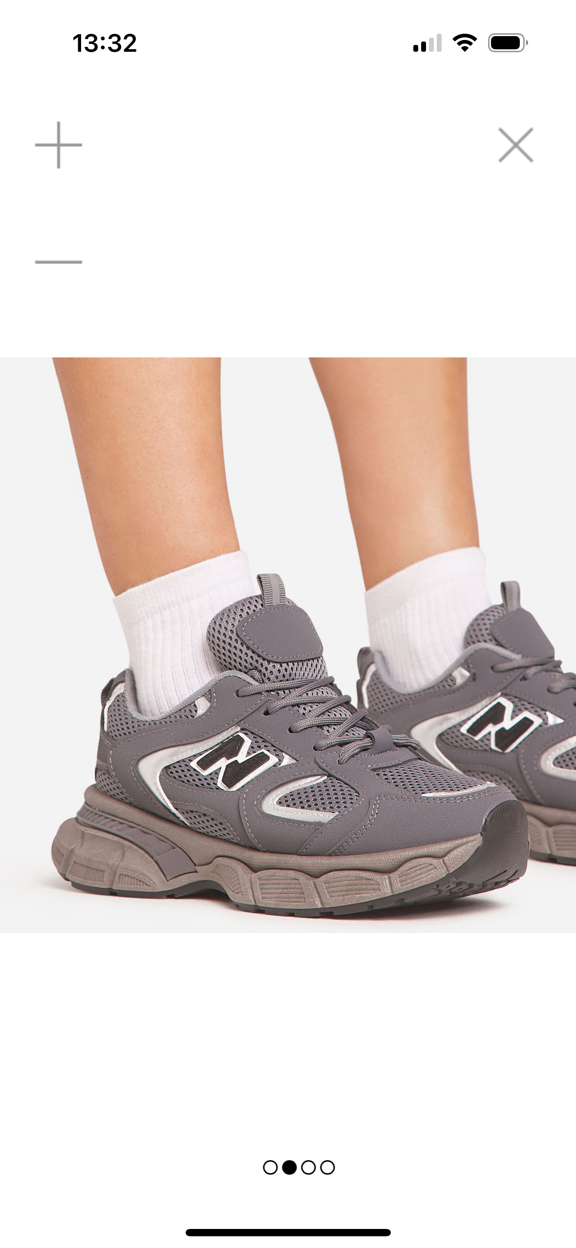 Dark Grey Chunky Lace Up Trainers