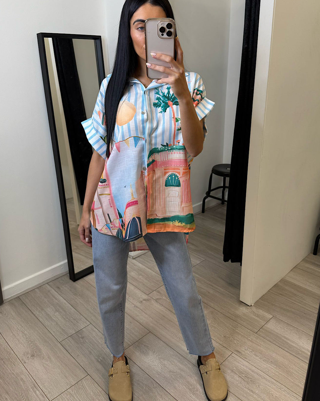 Oversized Tropical Short Sleeve Shirt