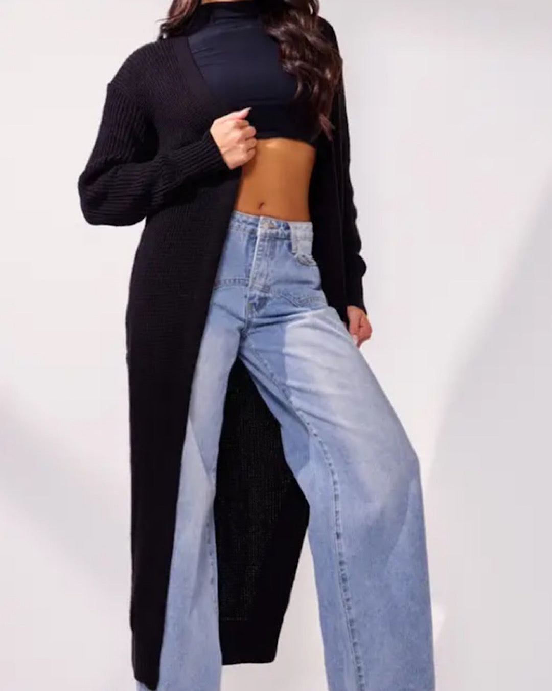 Black Oversized Maxi Cardigan