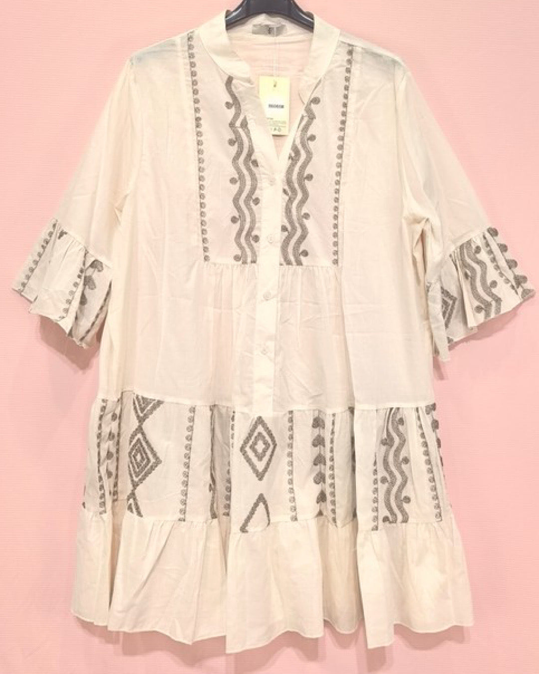 Beige Printed Tunic Dress