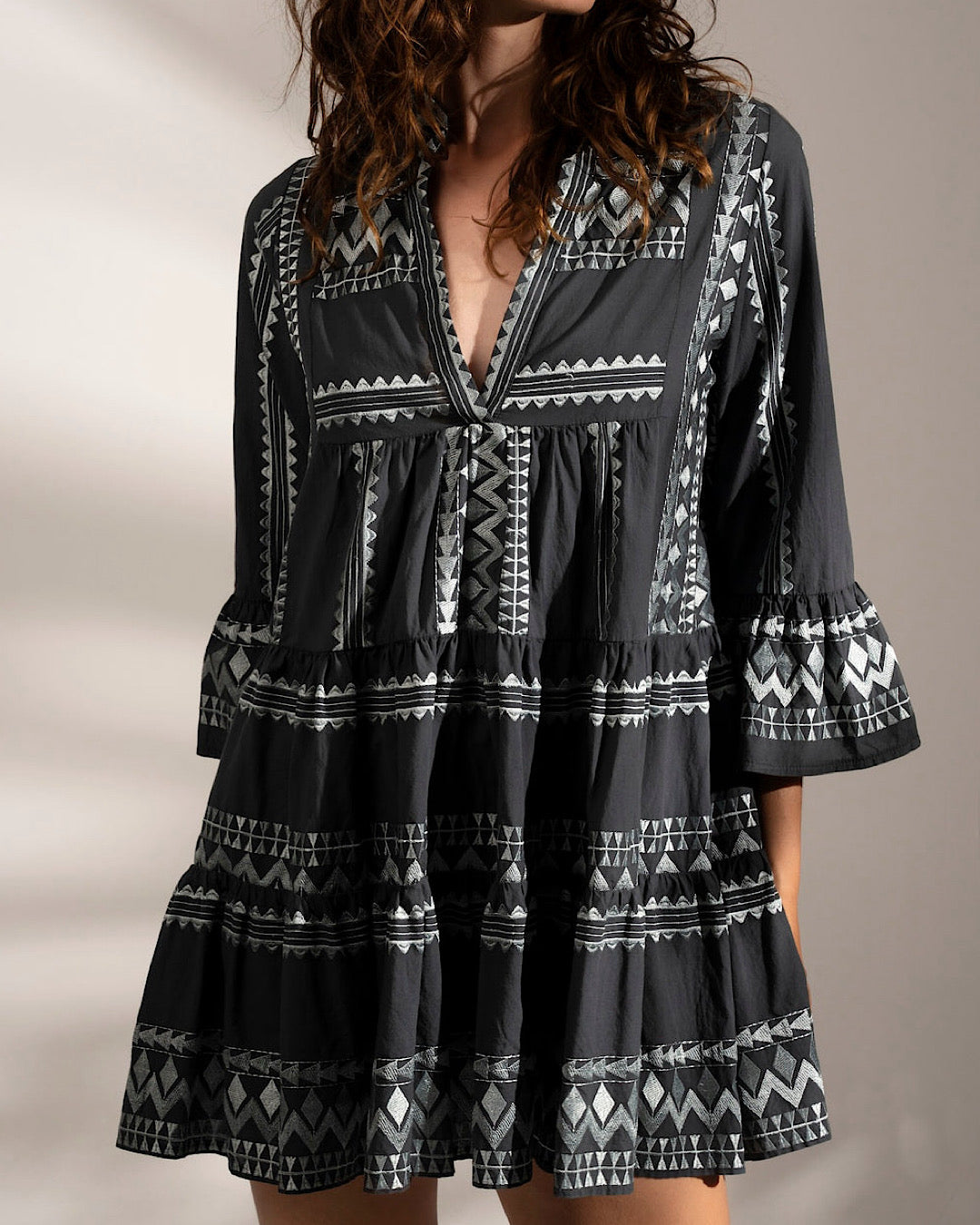Black Printed Tunic Dress