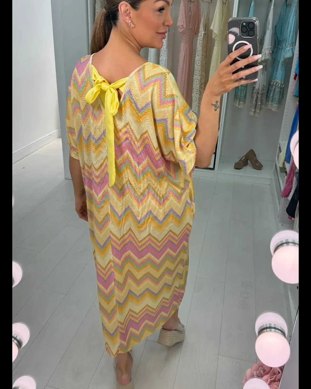 Multi Colour Zig Zag Maxi Dress