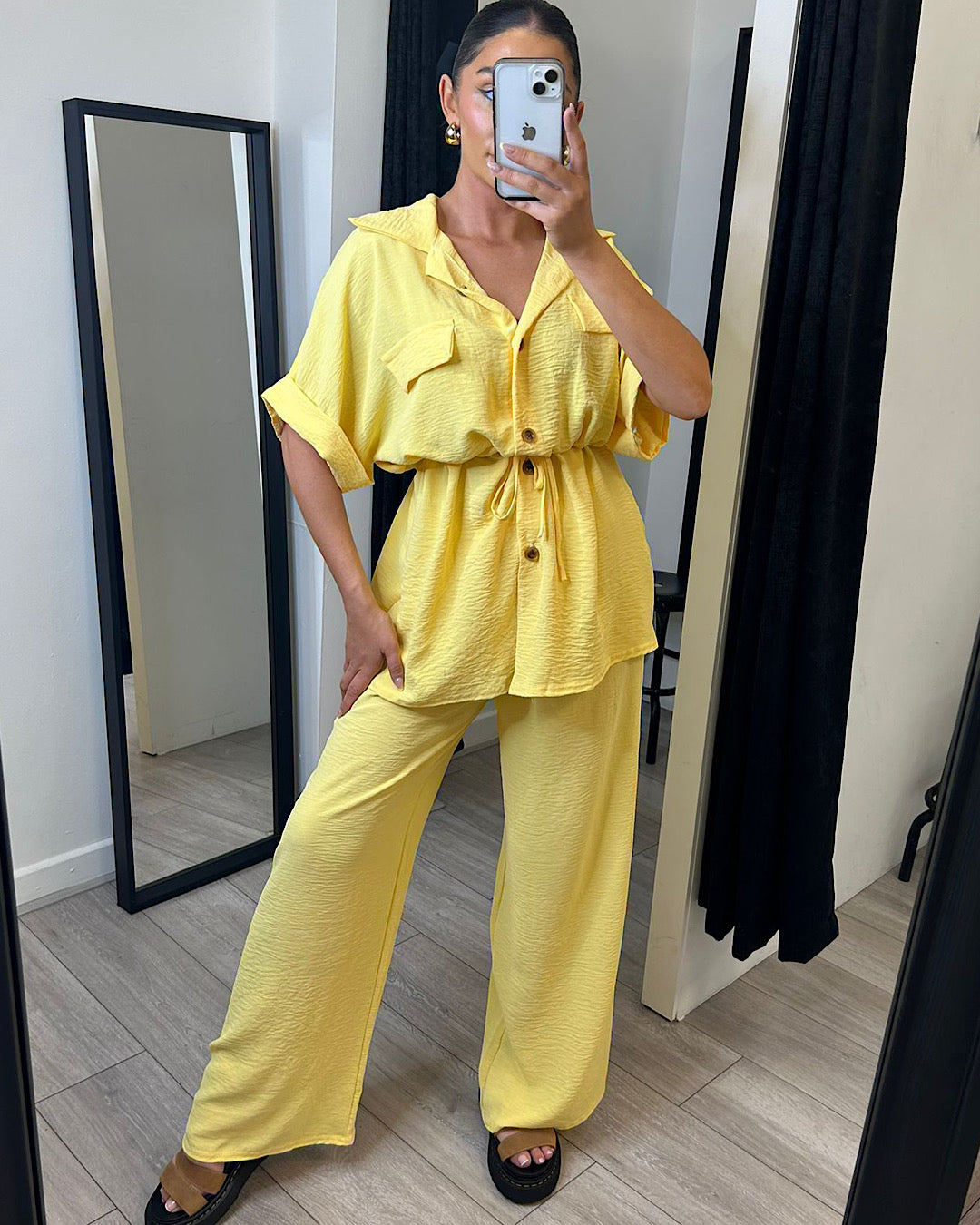 Yellow Shirt and Trousers Co Ord Suit