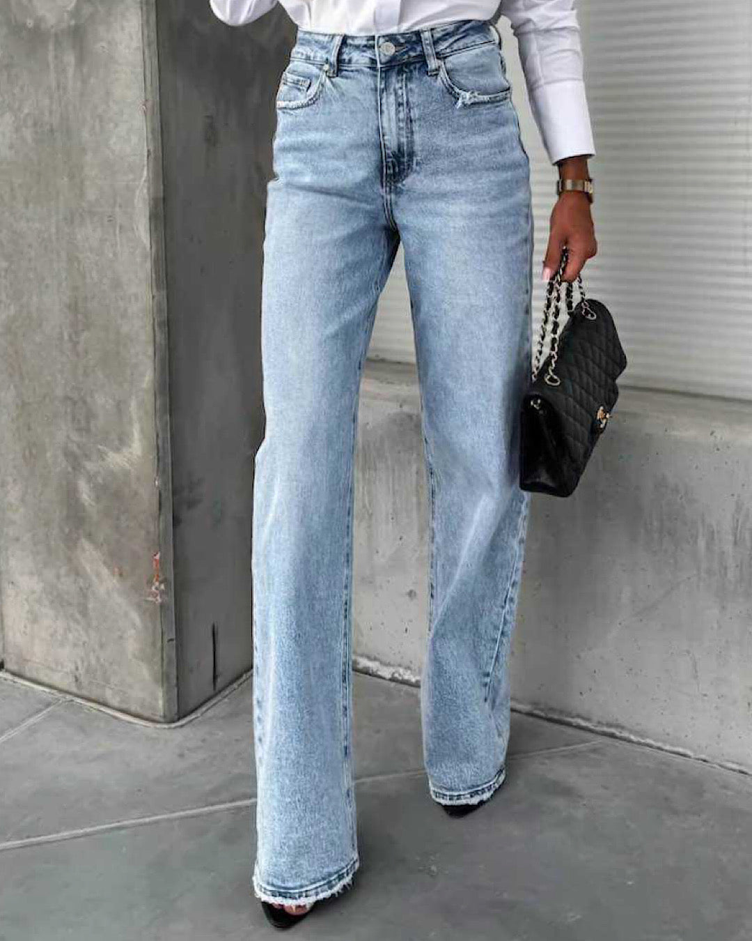 Wide Leg Light Blue Jeans