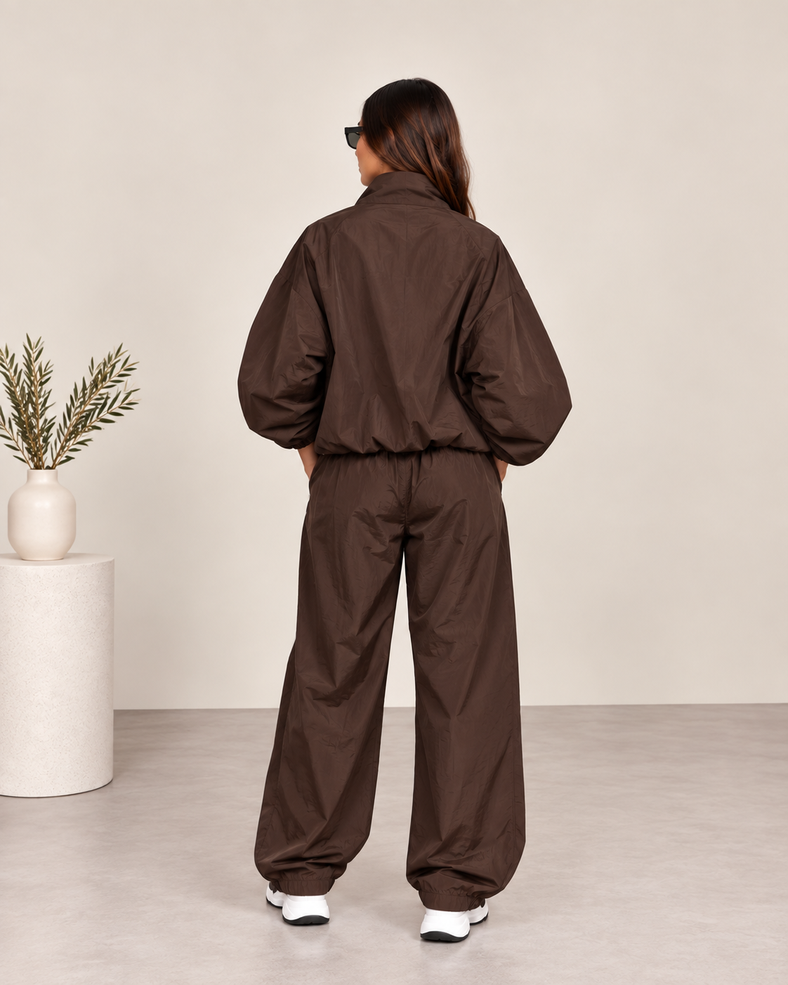 Brown Windbreaker Tracksuit