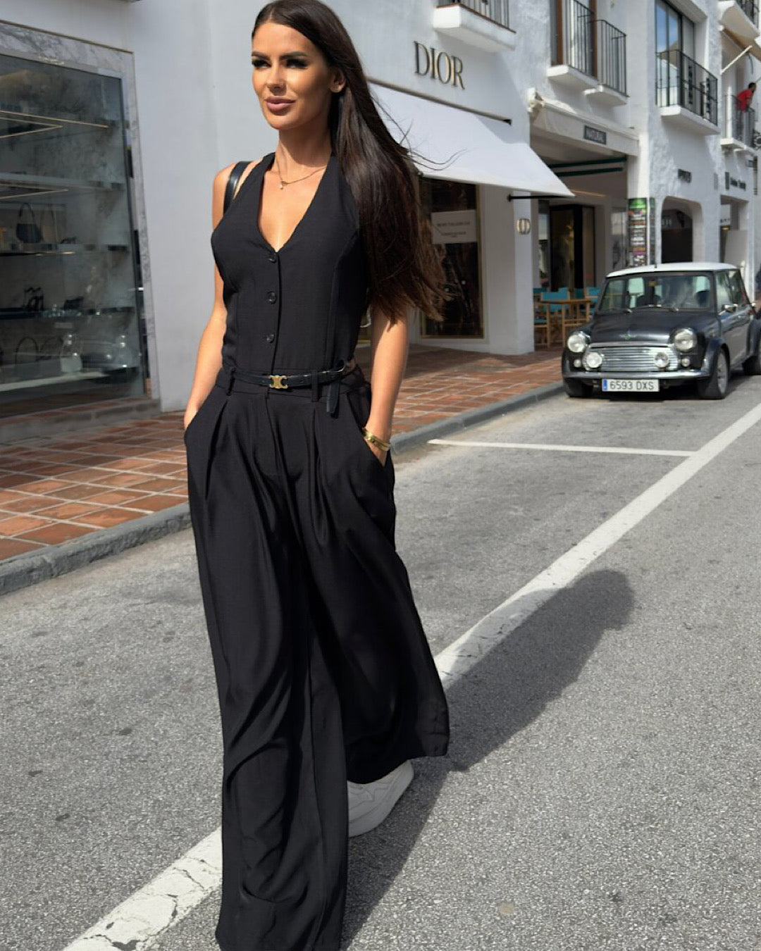 Black Waistcoat Jumpsuit