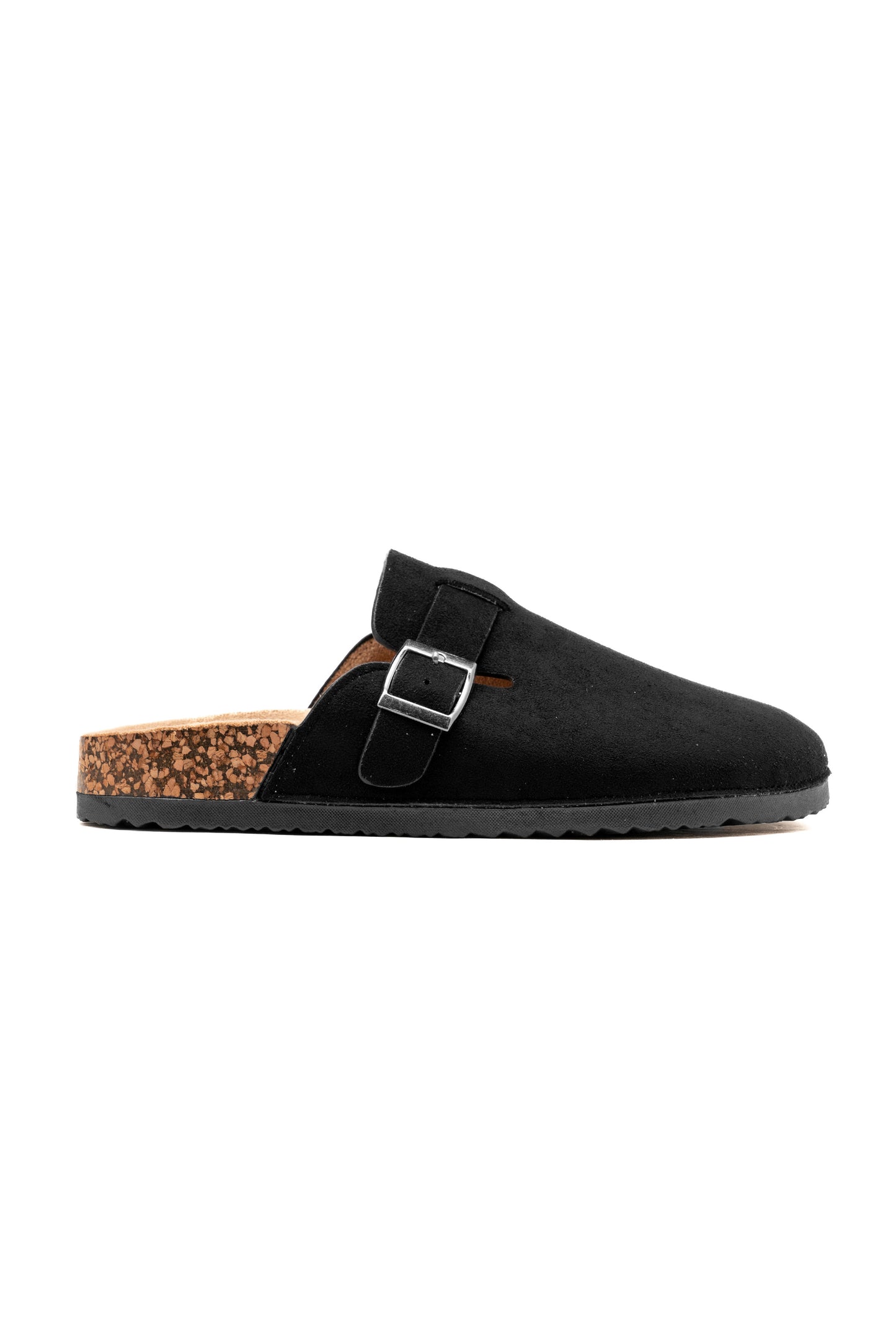 Black Faux Suede Clogs