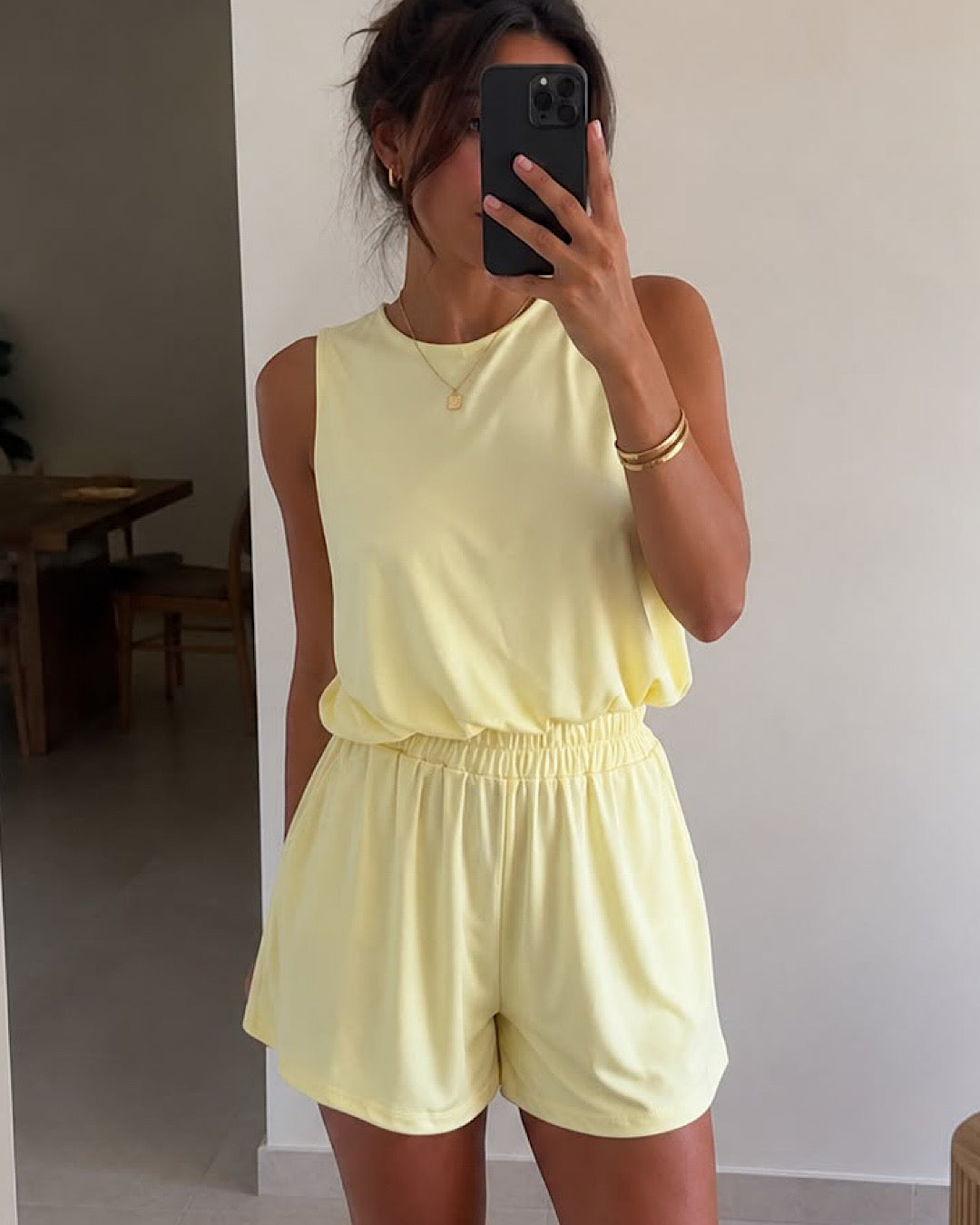 Yellow Bubble Top and Shorts Co Ord