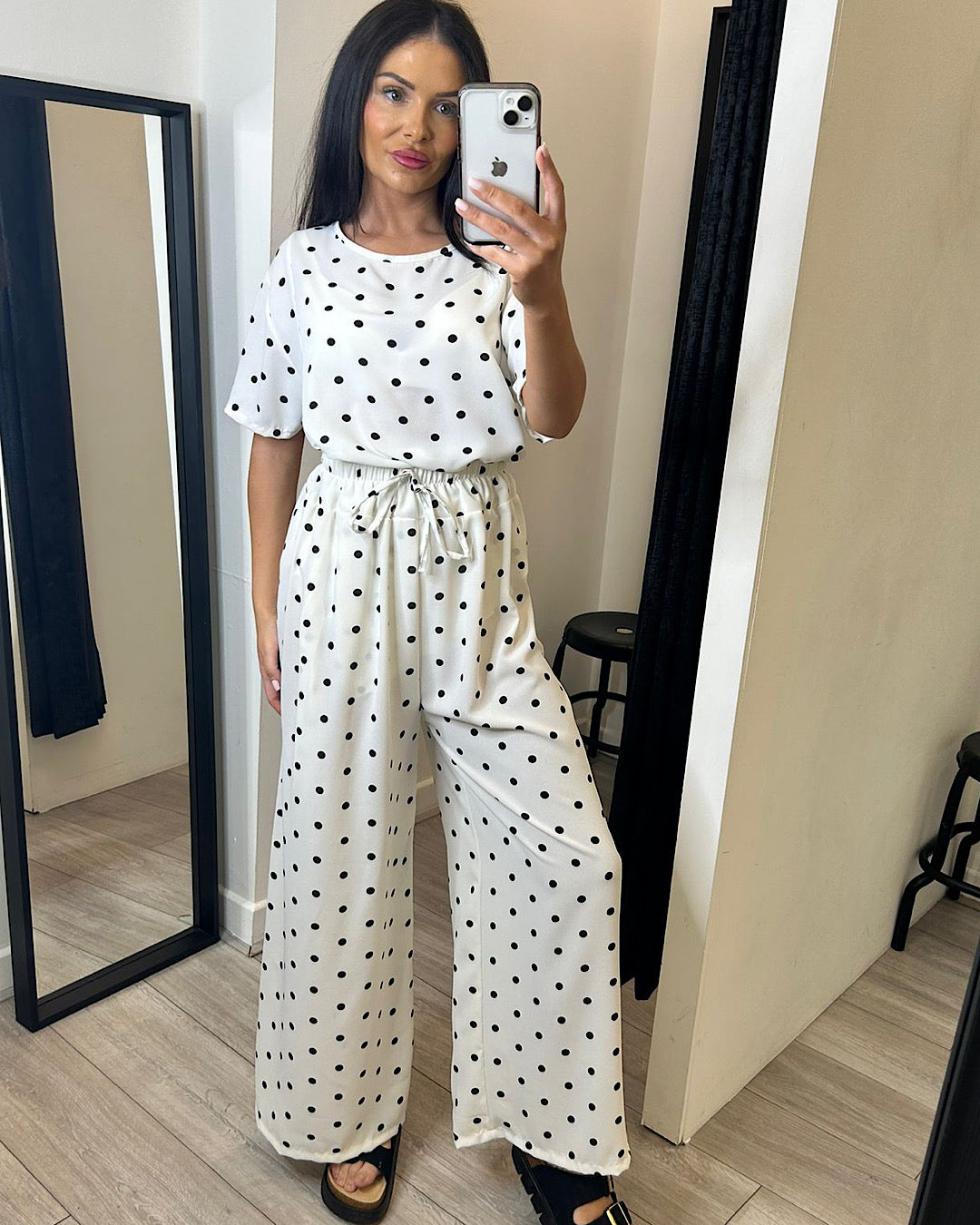 White Polka Dot Suit