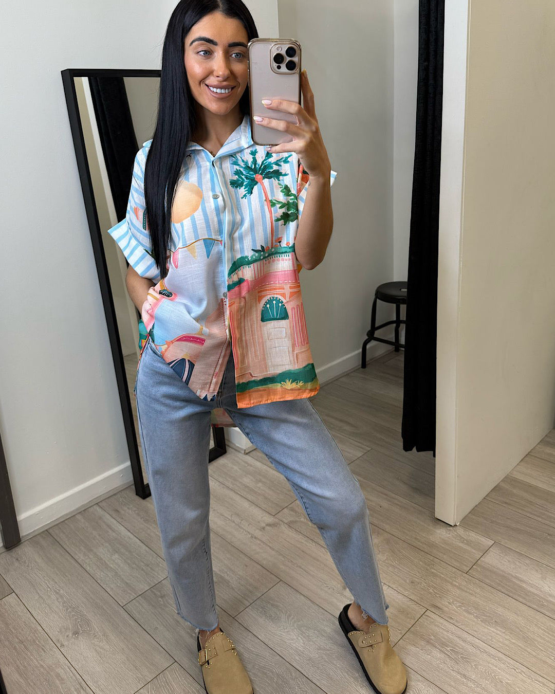 Oversized Tropical Short Sleeve Shirt