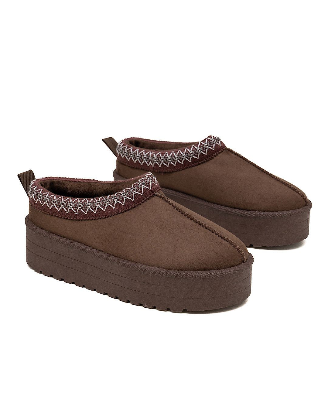 Chocolate Faux Suede Platform Boots