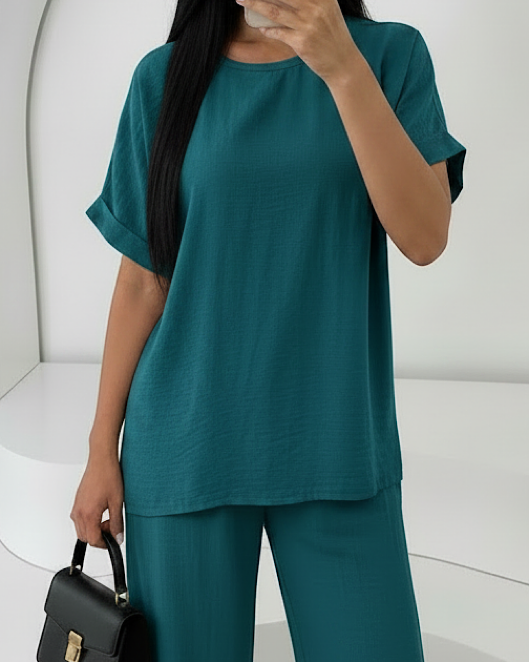Teal Top and Trousers Co Ord Suit