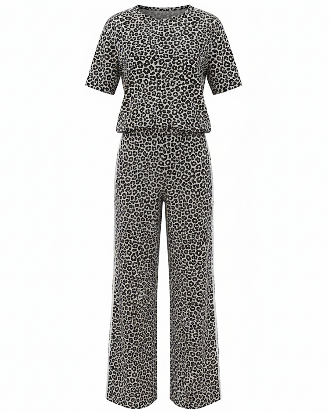 Leopard Print Top and Trousers Co-Ord Set
