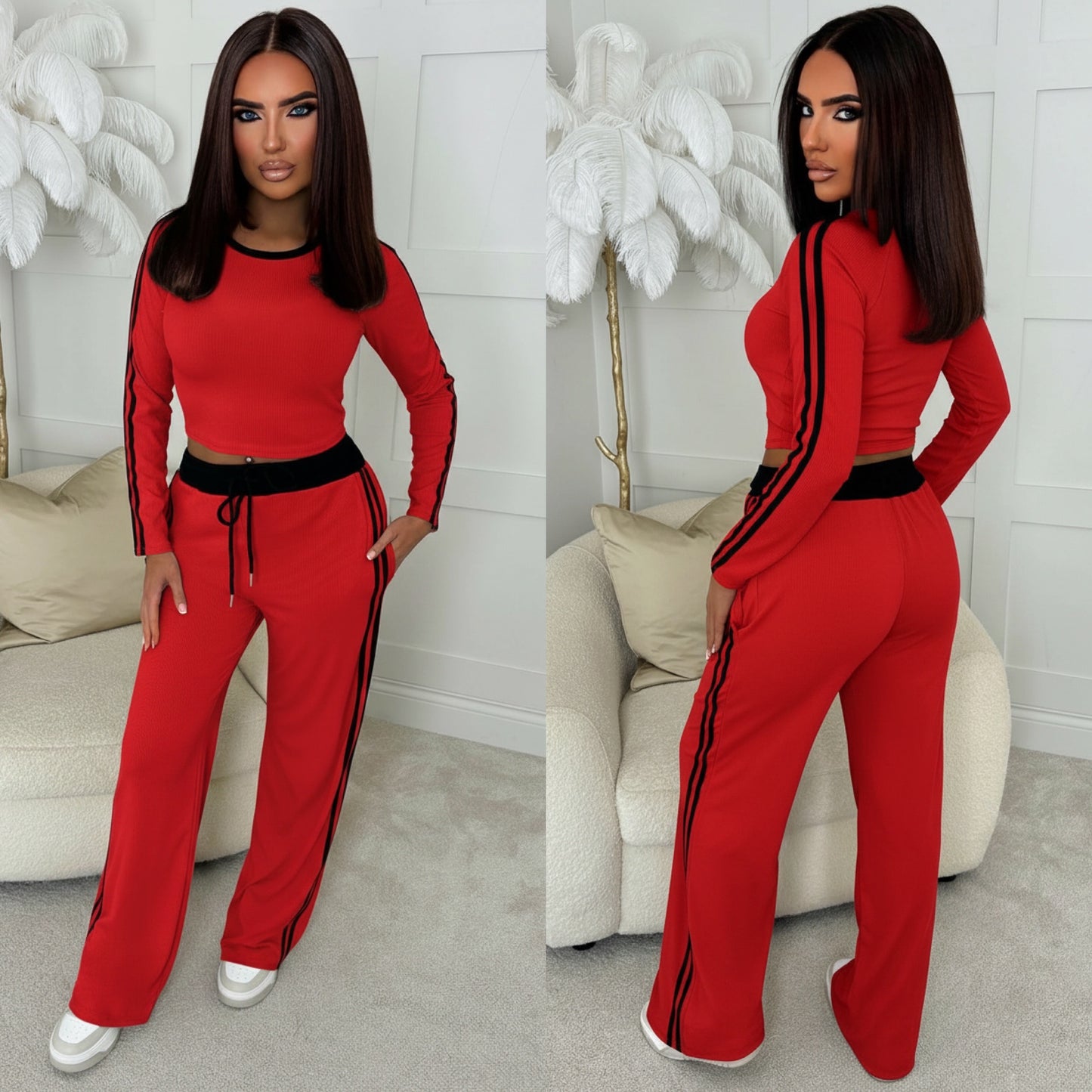 Red Black Stripe Suit