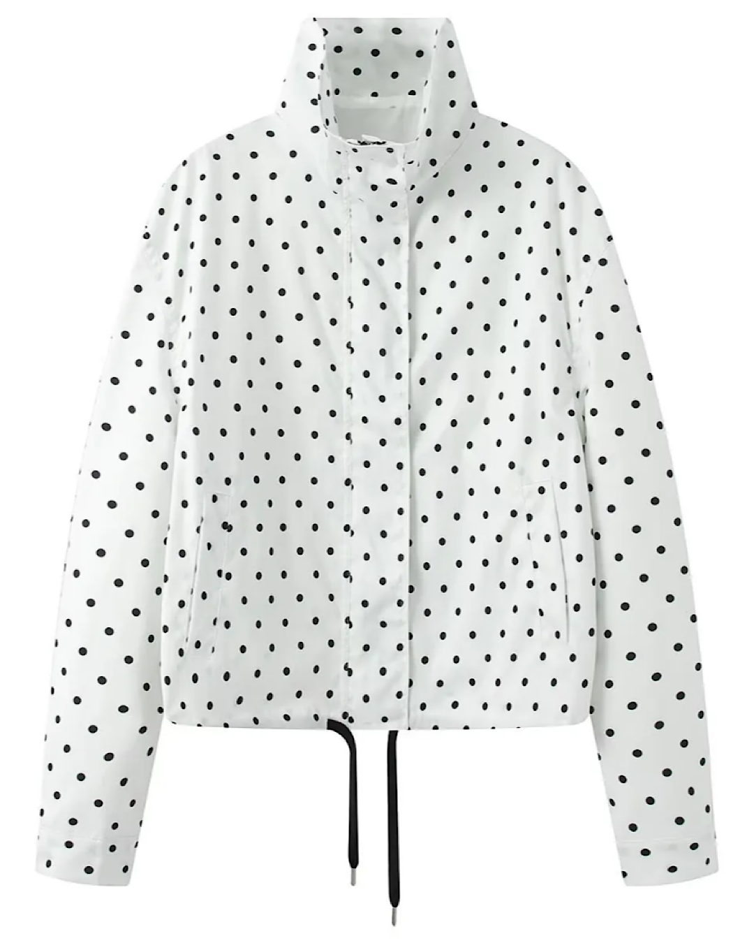 White High Neck Polka Jacket