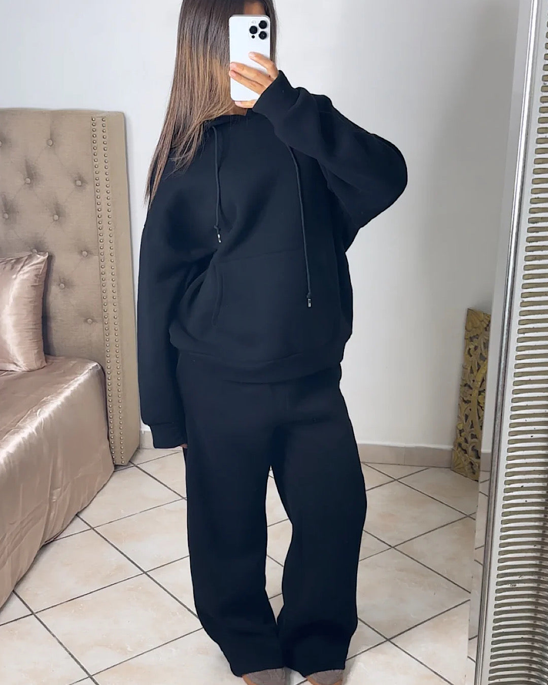 Black Hoody and Joggers Set