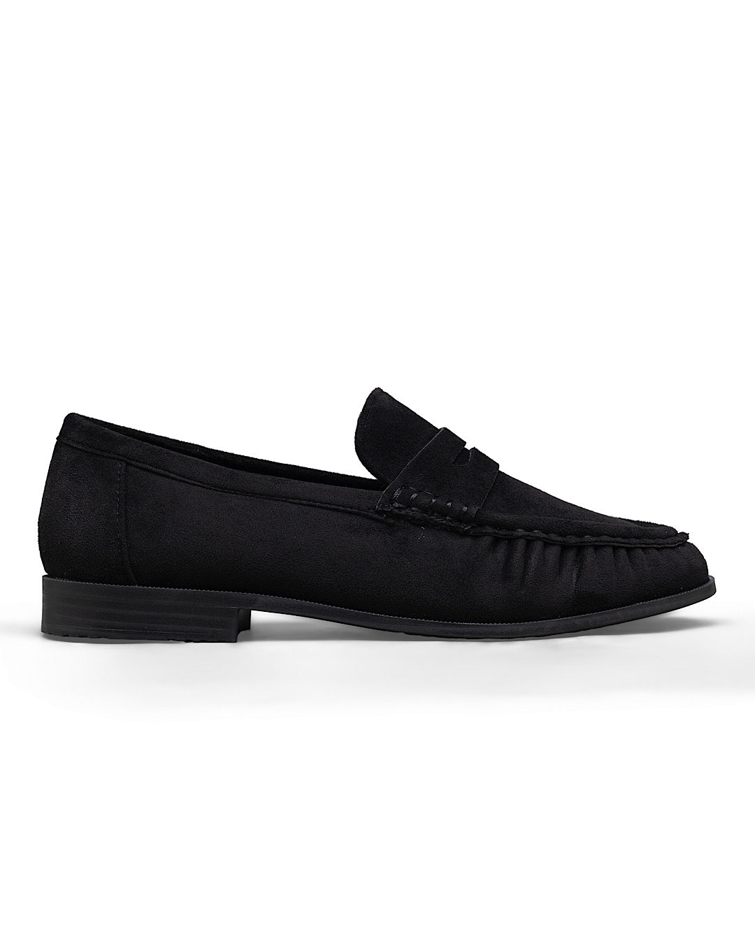 Black Faux Suede Loafers