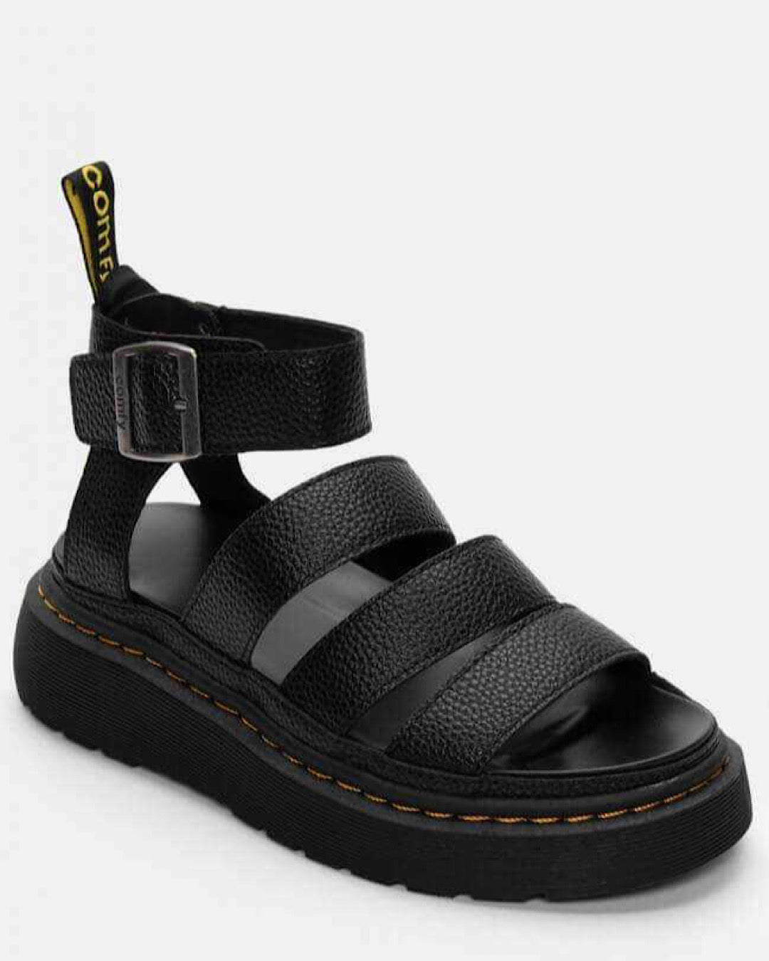 Black Platform Buckle Sandals