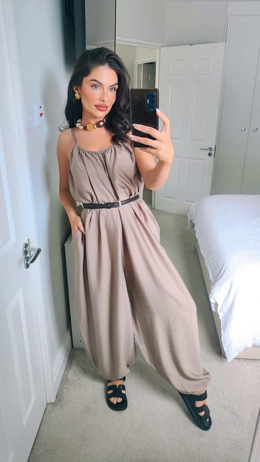 Taupe Oversized Jumpsuit