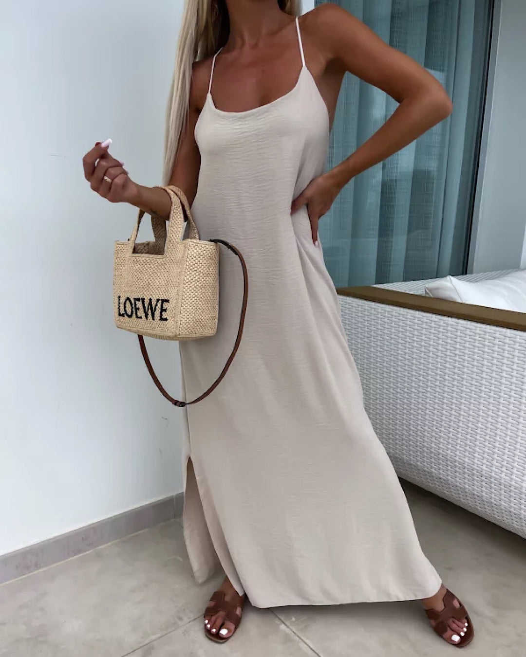 Beige Cami Maxi Dress