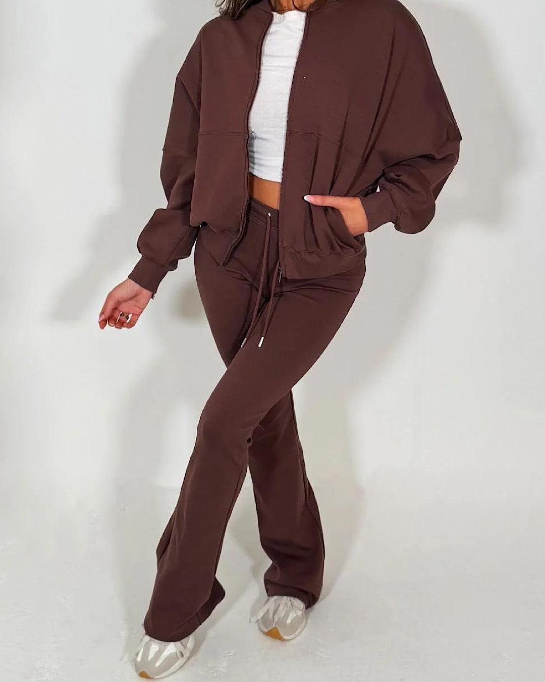 Chocolate Bomber Jacket and Joggers Suit