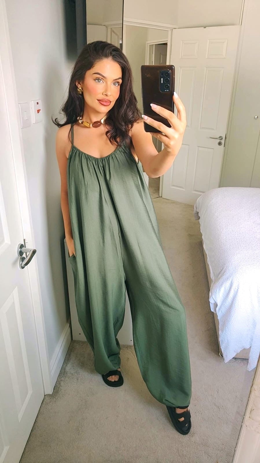 Khaki Oversized Jumpsuit