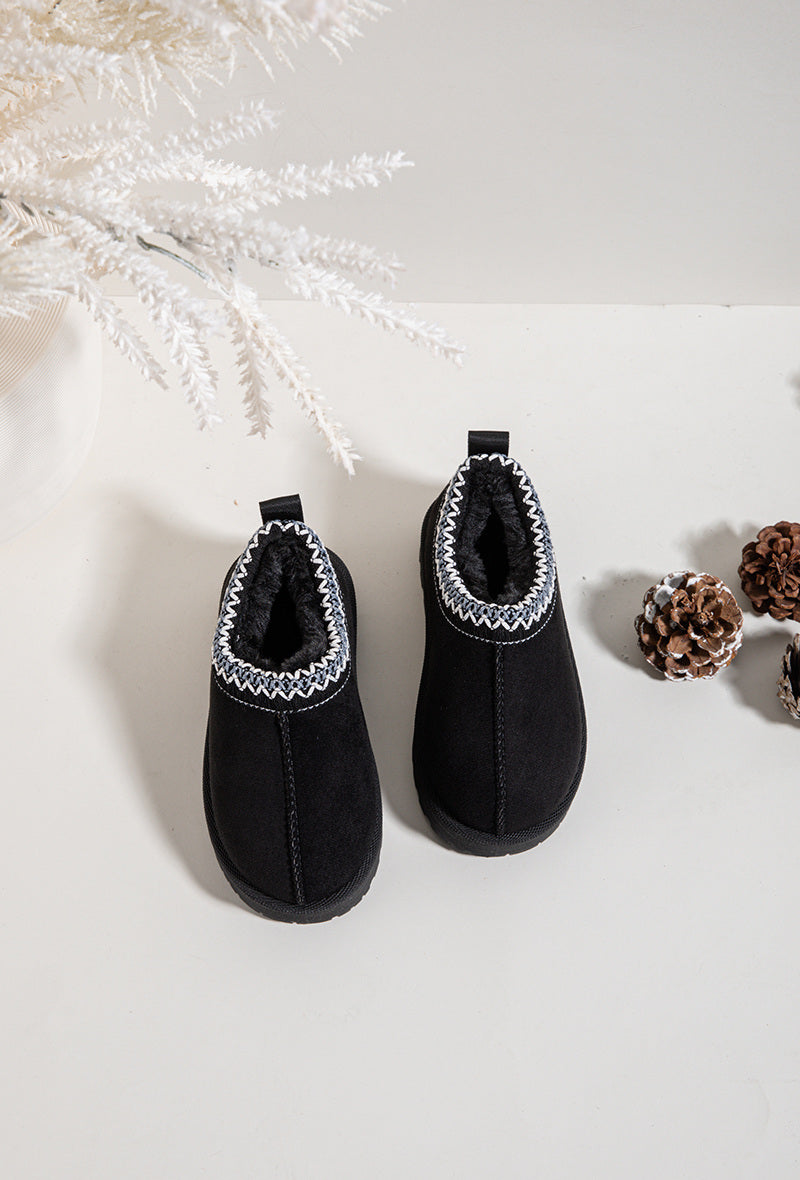 Kids Black Faux Suede Boots