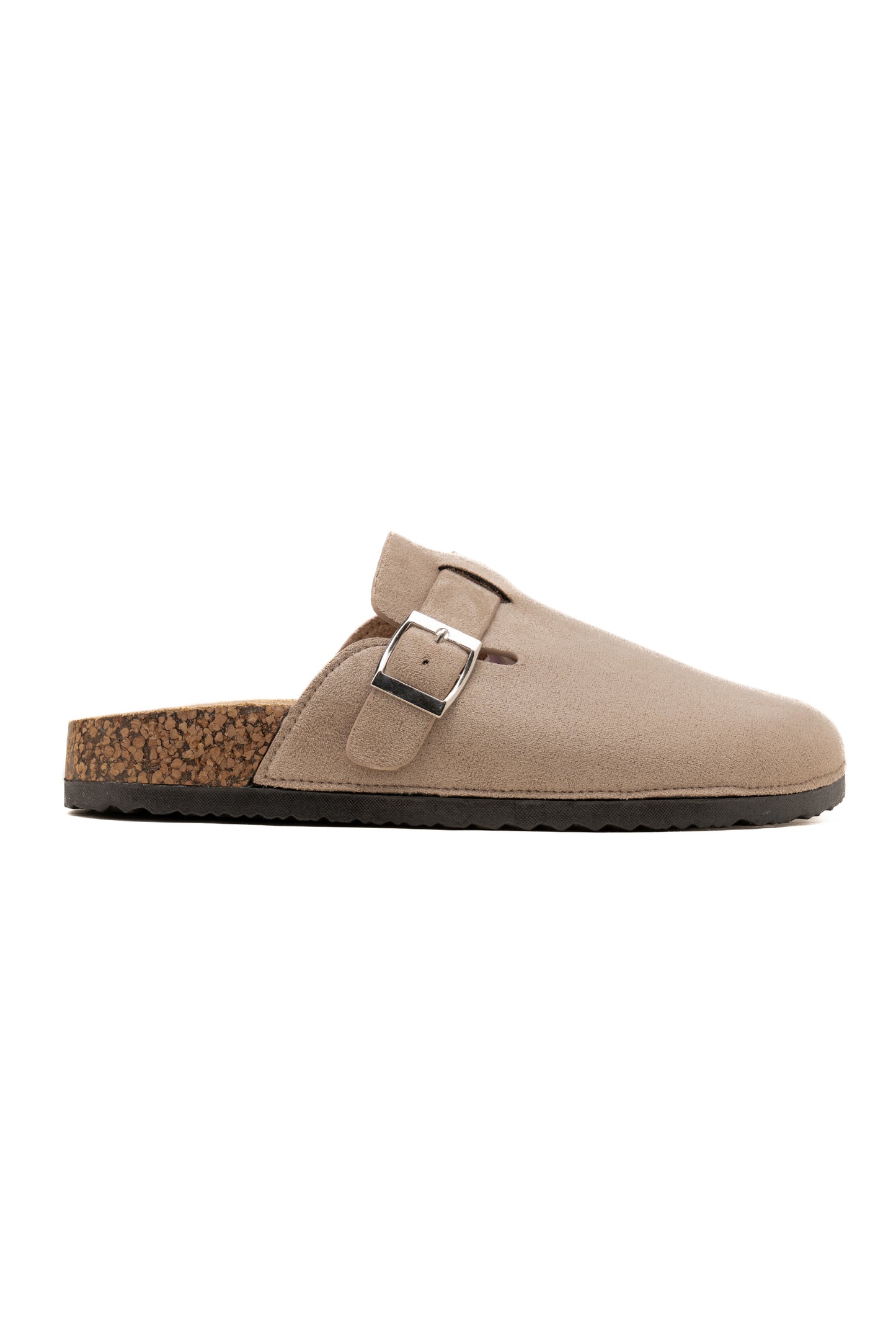 Beige Faux Suede Clogs