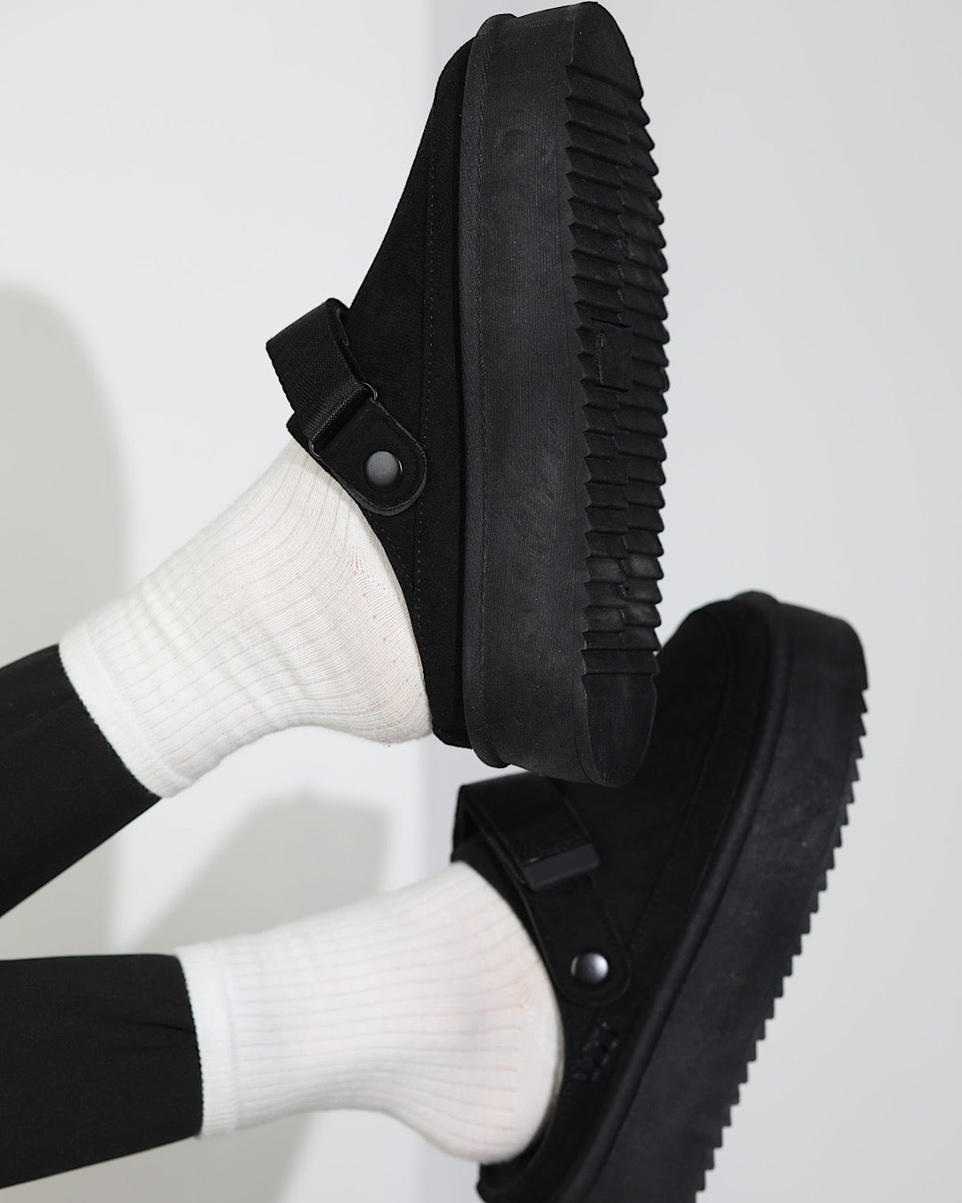Black Faux Suede Platform Boots