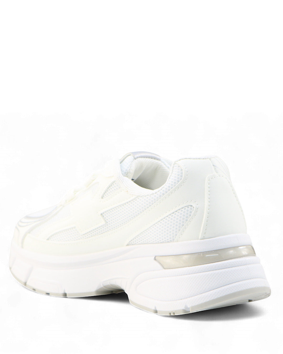 White with Grey Chunky Trainers