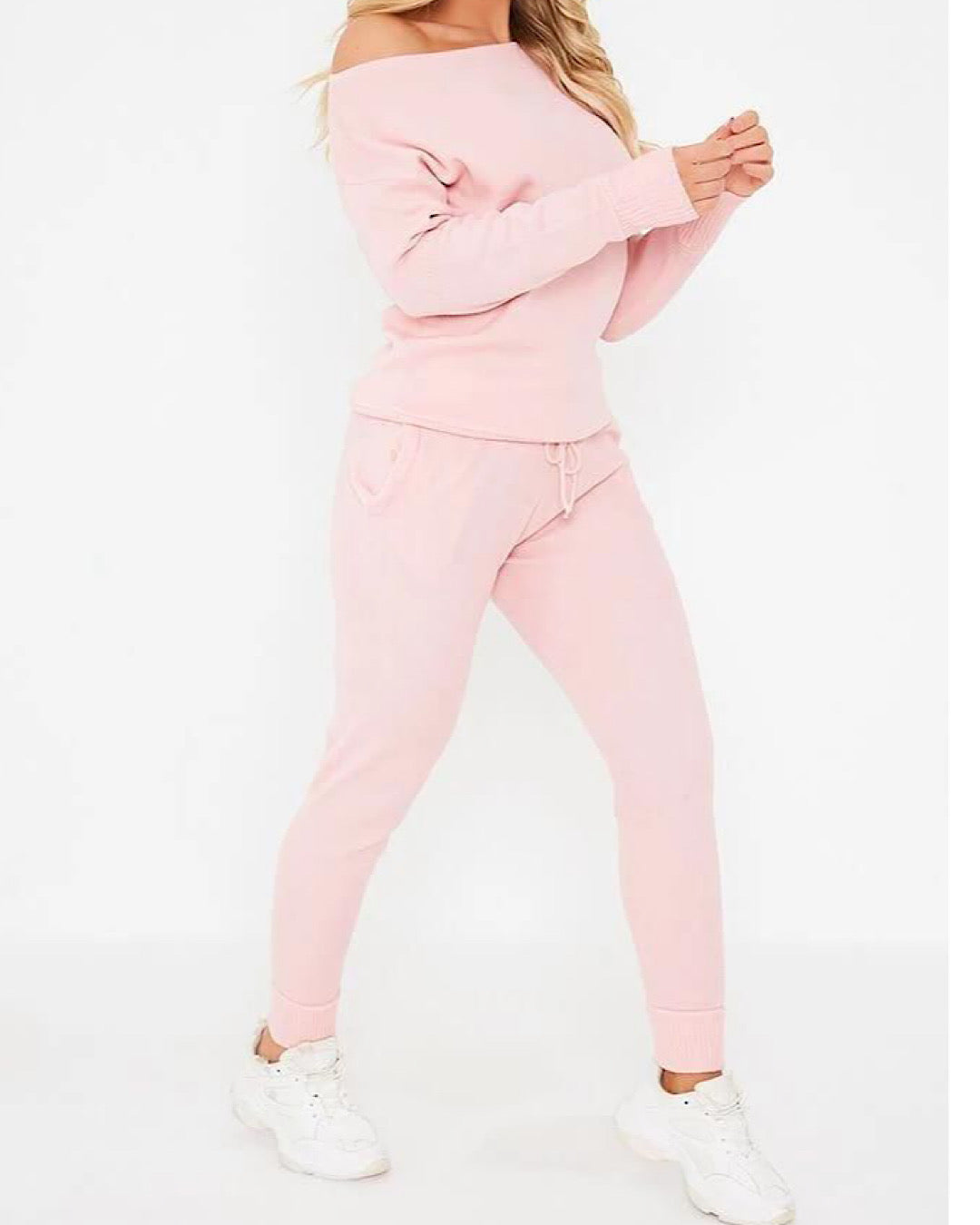 Pink Knit Tracksuit