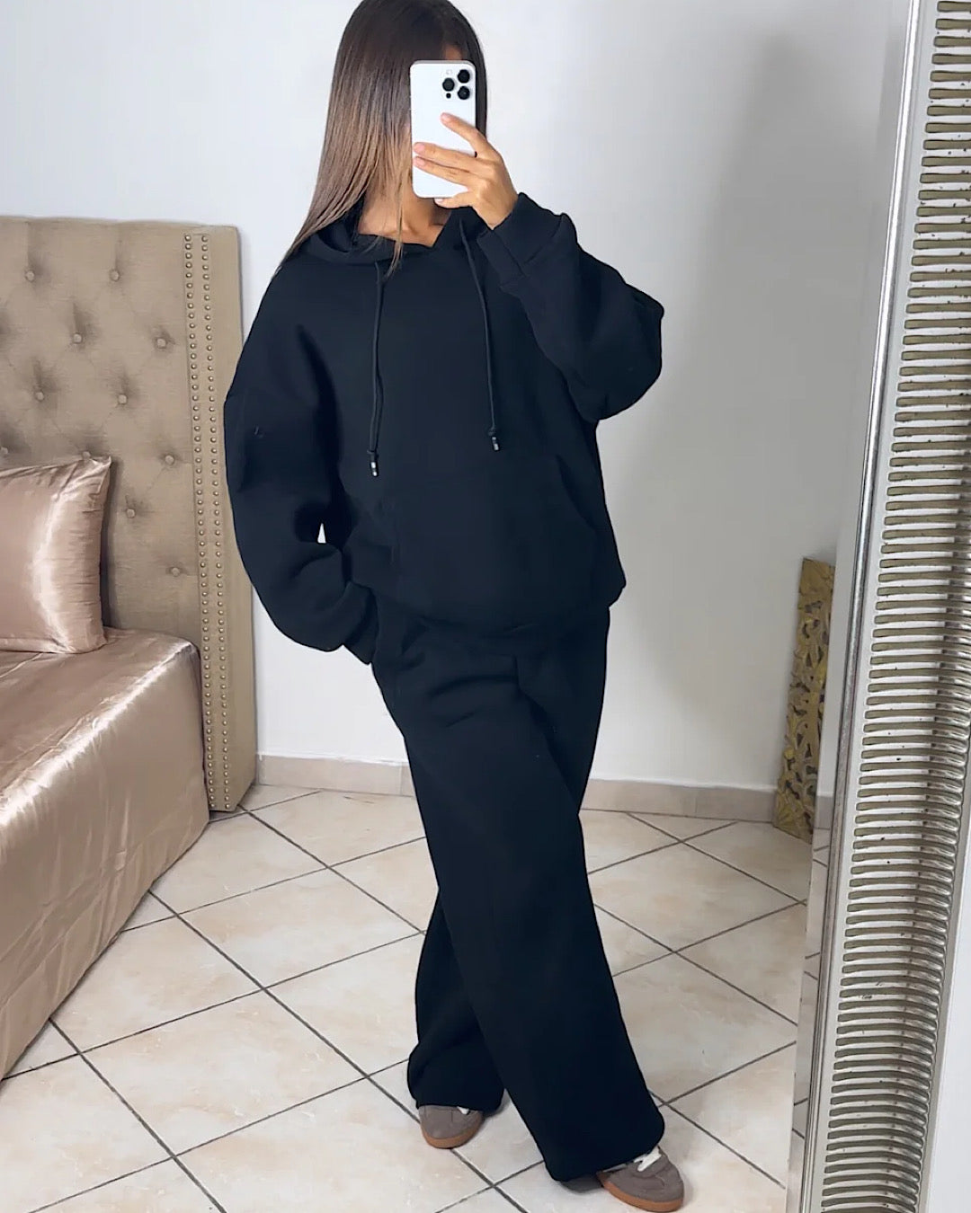 Black Hoody and Joggers Set