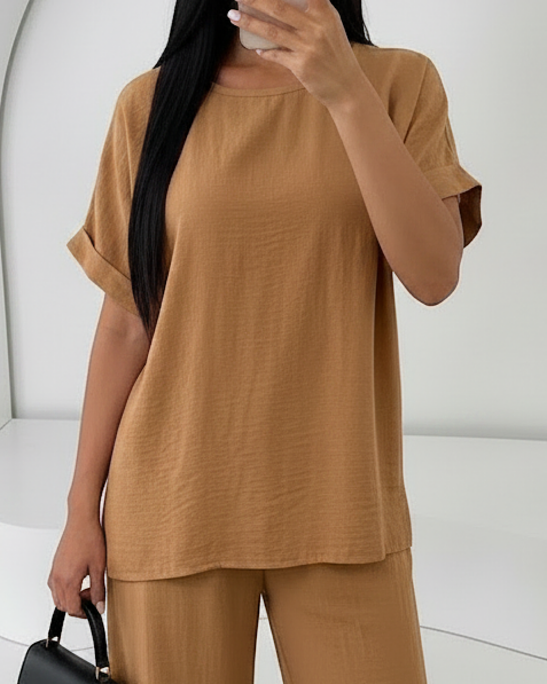 Camel Top and Trousers Co Ord Suit