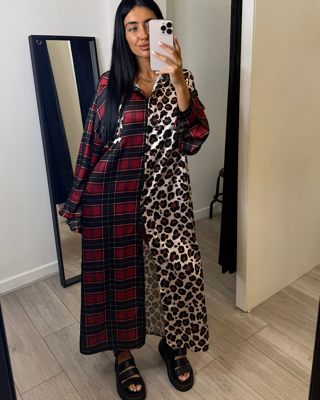 Tartan Animal Shirt Dress