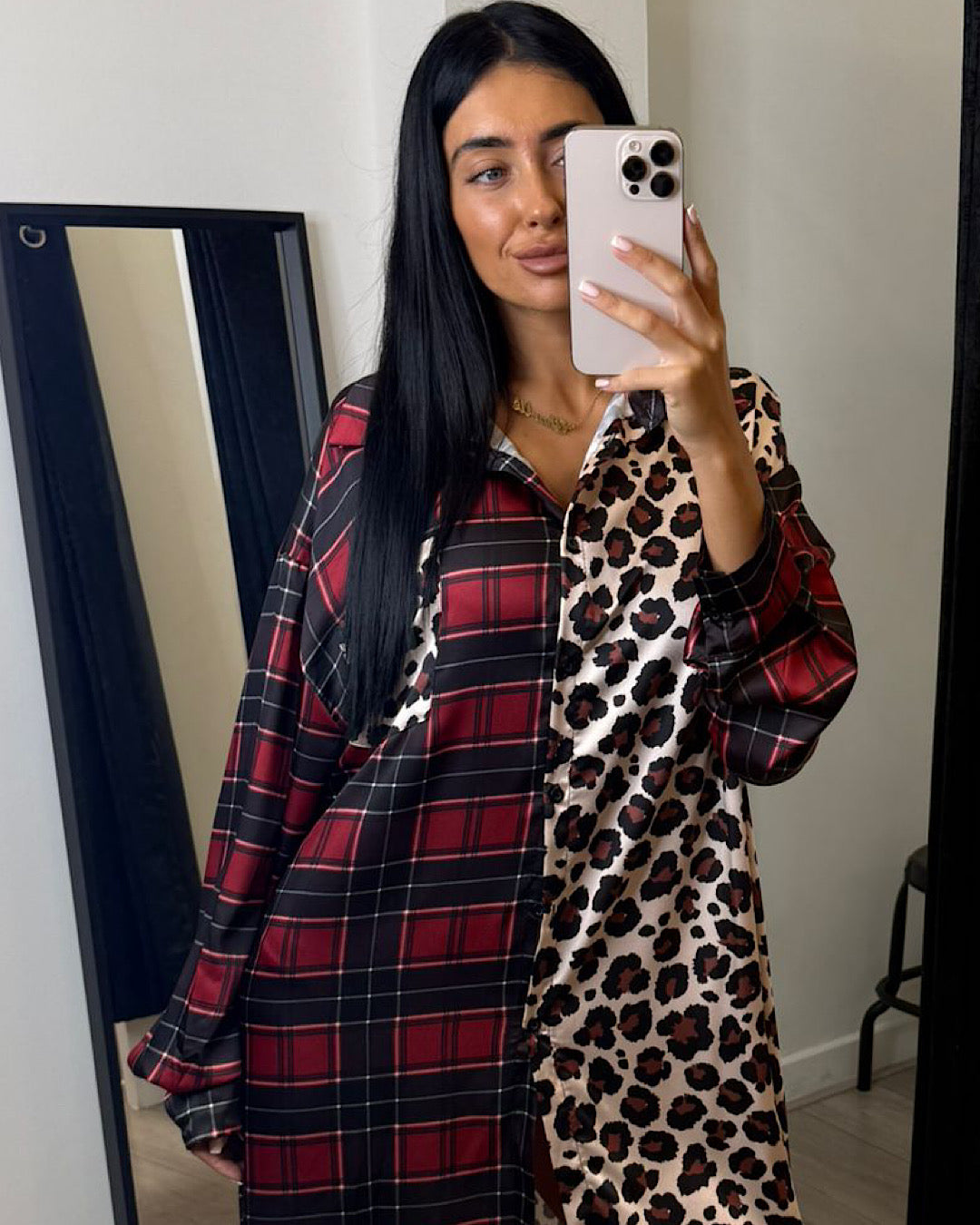 Tartan Animal Shirt Dress