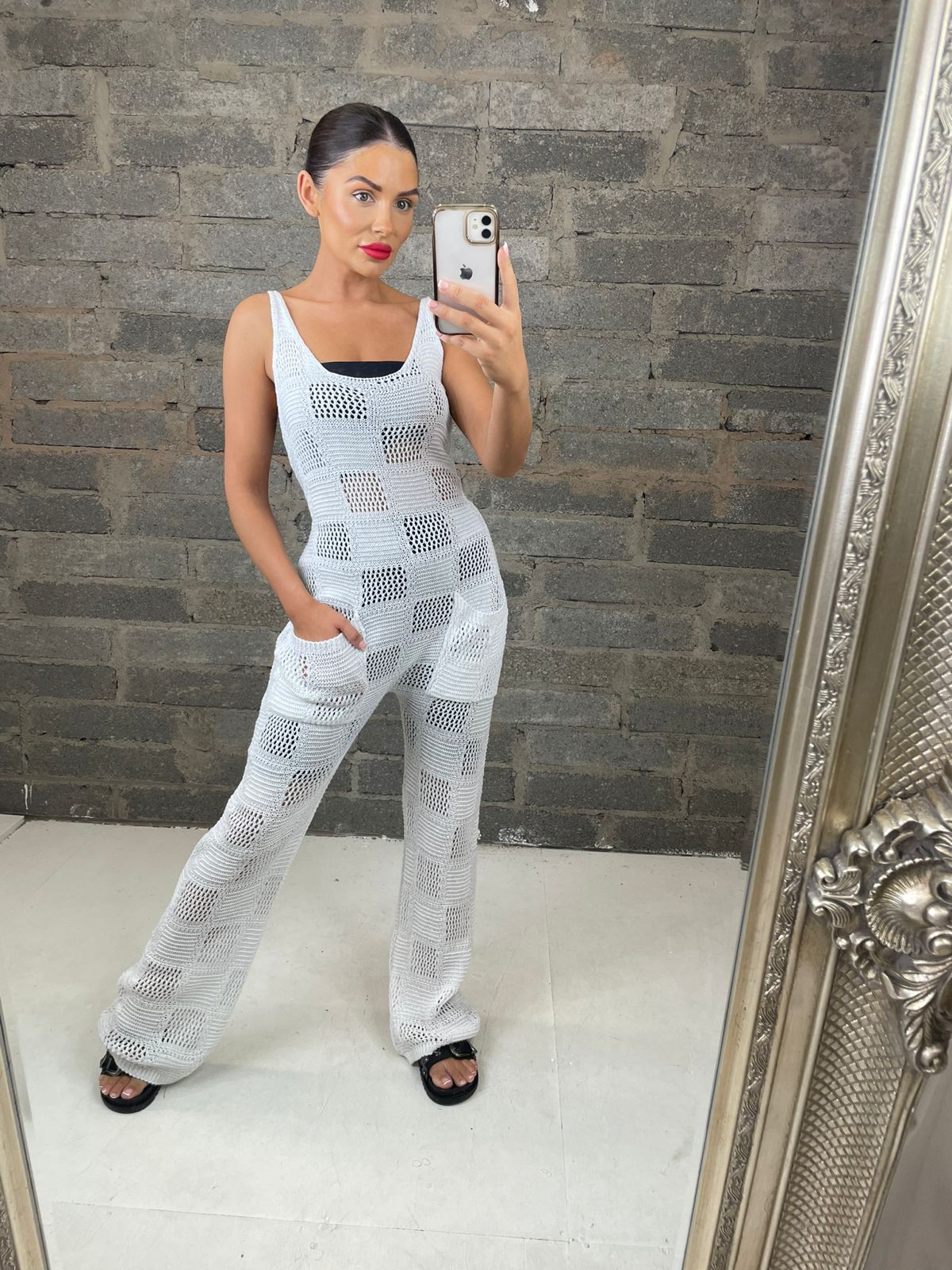 White Knit Jumpsuit
