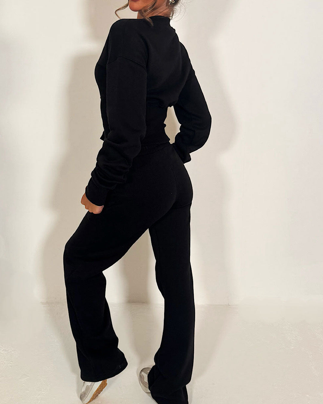 Black Corset Sweat and Joggers Suit